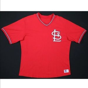 NWOT Vintage 80s St Louis Cardinals Sand Knit Macgregor MLB Baseball Mesh Jersey